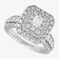 Womens 1 1/2 CT. T.W. Natural White Diamond 14K White Gold Engagement Ring