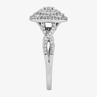 Womens /2 CT. T.W. Natural White Diamond 10K White Gold Engagement Ring