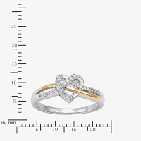 Womens 1/10 CT. T.W. Natural White Diamond 14K Gold Sterling Silver Knot Cocktail Ring