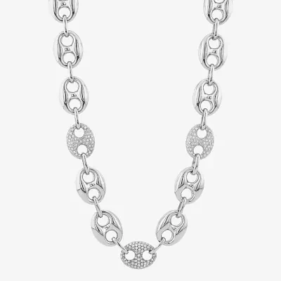 Womens 18 Inch 2 CT. T.W. White Diamond Sterling Silver Link Necklace