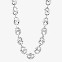 Womens 18 Inch 2 CT. T.W. White Diamond Sterling Silver Link Necklace