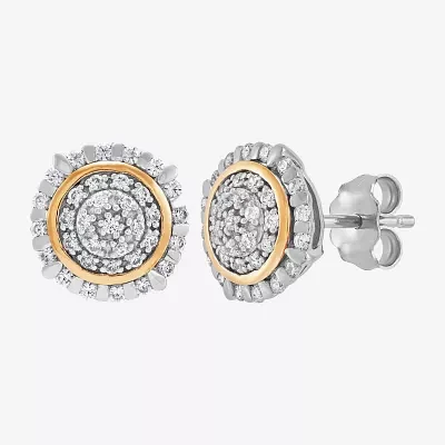 1/4 CT. T.W. Natural White Diamond 10K Gold Sterling Silver 8.7mm Stud Earrings