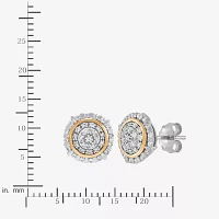 1/4 CT. T.W. Natural White Diamond 10K Gold Sterling Silver 8.7mm Stud Earrings
