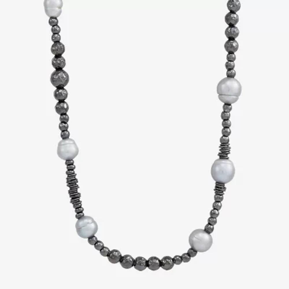 Womens Dyed Cultured Freshwater Pearl Sterling Silver Strand Necklace