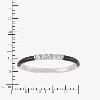 Lab Created White Sapphire 14K Gold Over Silver Band