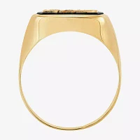 "Dad" Mens Genuine Black Onyx 14K Gold Fashion Ring