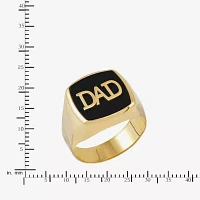 "Dad" Mens Genuine Black Onyx 14K Gold Fashion Ring