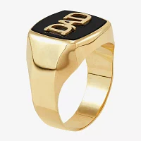 "Dad" Mens Genuine Black Onyx 14K Gold Fashion Ring