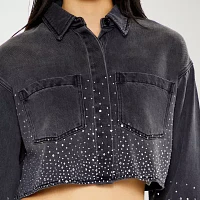 Forever 21 Juniors Womens Long Sleeve Button-Down Shirt