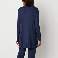 Liz Claiborne Cardigan Womens Plus Long Sleeve Pajama Top