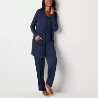 Liz Claiborne Cardigan Womens Plus Long Sleeve Pajama Top