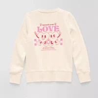 Thereabouts Little & Big Girls Adaptive Round Neck Long Sleeve Fleece Sweatshirt