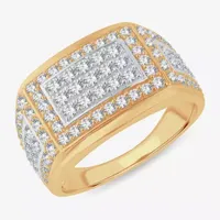 (H-I / I1) Mens 2 CT. T.W. Lab Grown White Diamond 10K Two Tone Gold Fashion Ring
