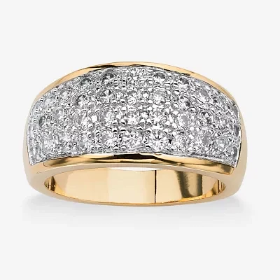 Womens 1 1/4 CT. T.W. Cubic Zirconia 14K Gold Over Brass Cocktail Ring
