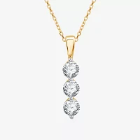(G / Si1-Si2) Womens 1 CT. T.W. Lab Grown White Diamond 10K Gold 18 Inch Pendant Necklace
