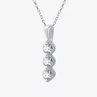 (G / Si1-Si2) Womens 1 CT. T.W. Lab Grown White Diamond 10K White Gold Pendant Necklace