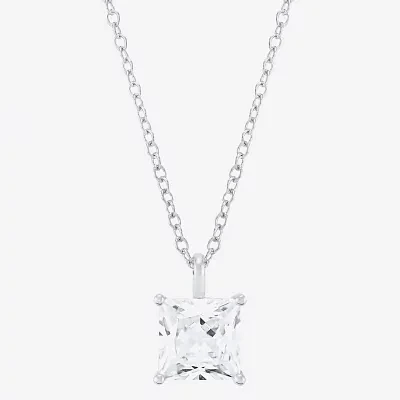 2 CT. Lab-Grown (H-I / Si1-Si2) Diamond 14K Gold Princess-cut Pendant Necklace