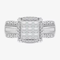 1 CT.T.W. Natural Diamond Princess-Cut Multi-Top Ring White or Yellow 10K 14K Gold