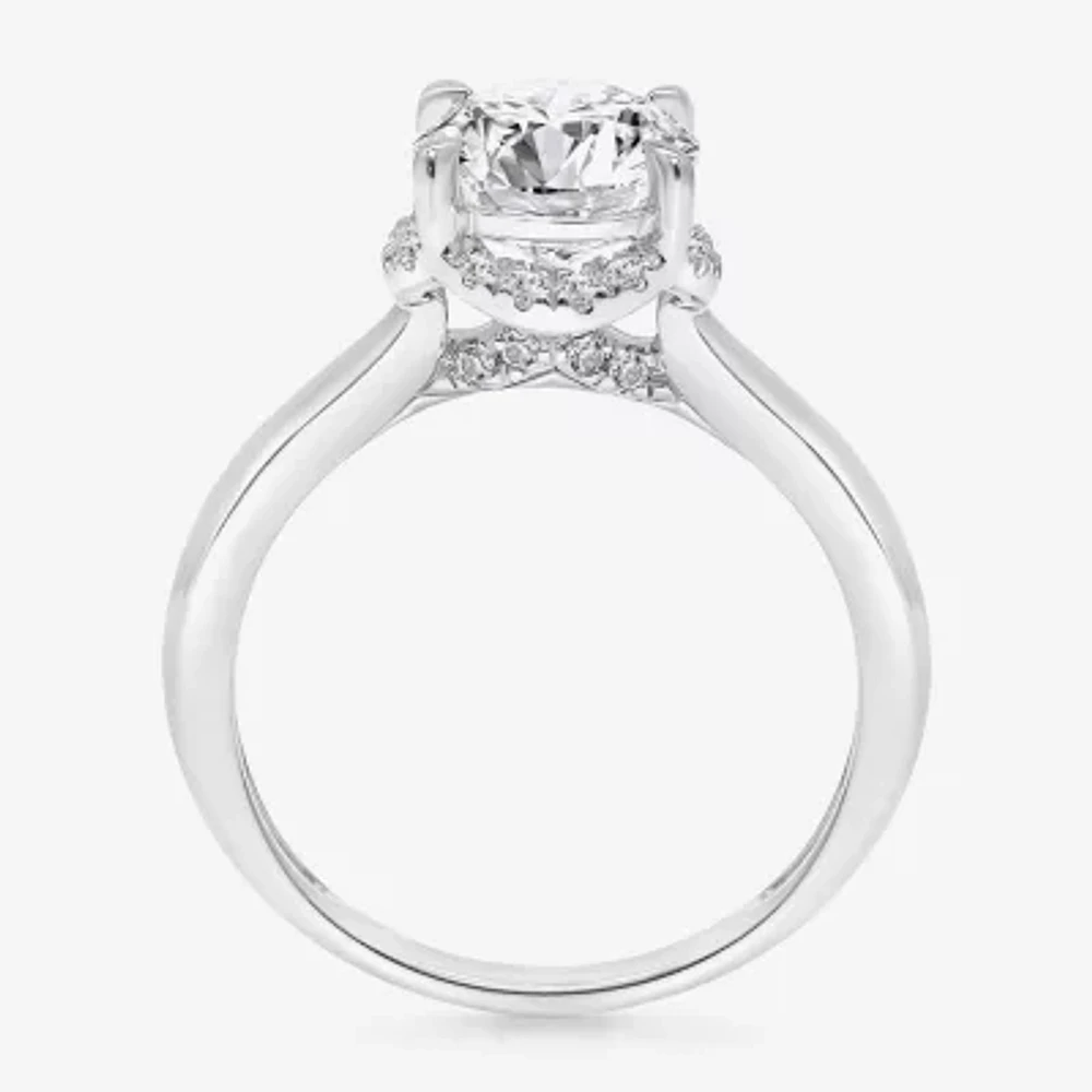 2 1/7 Ct.T.W. (I / I1) Womens Lab Grown White Diamond 14K Gold Round Halo Engagement Ring