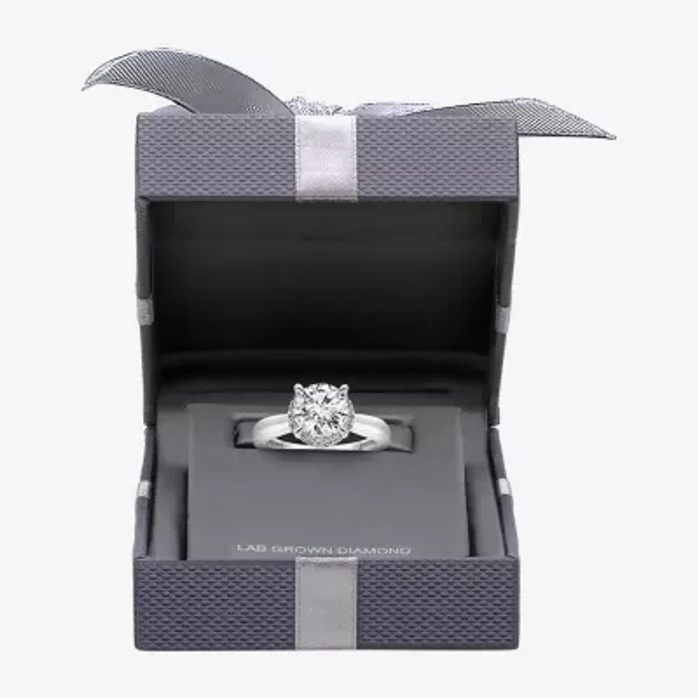 2 1/7 Ct.T.W. (I / I1) Womens Lab Grown White Diamond 14K Gold Round Halo Engagement Ring