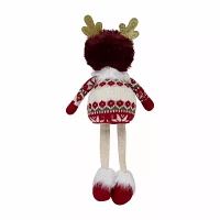 Northlight 16" Plush Girl With Legs Christmas Tabletop Decor