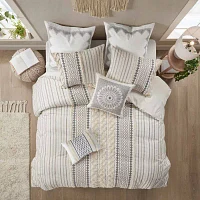 INK + IVY Bea Embroidered Cotton Oblong 12X20 Pillow with Tassels