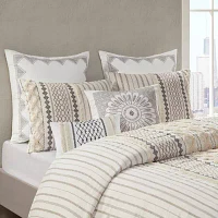 INK + IVY Bea Embroidered Cotton Oblong 12X20 Pillow with Tassels