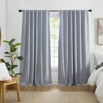 Elrene Home Fashions Solace Energy Saving 100% Blackout Rod Pocket Back Tab Single Curtain Panel