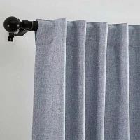 Elrene Home Fashions Solace Energy Saving 100% Blackout Rod Pocket Back Tab Single Curtain Panel