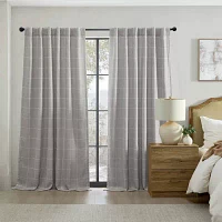 Elrene Home Fashions Sawyer Windowpane Energy Saving Blackout Rod Pocket Back Tab Single Curtain Panel