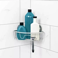 Zenna Home Aluminum Power Grip Pro Corner Shower Caddy