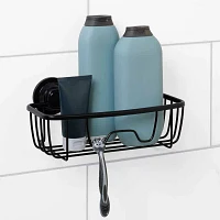 Zenna Home Aluminum Power Grip Black Shower Caddy