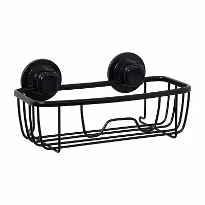 Zenna Home Aluminum Power Grip Black Shower Caddy