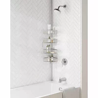 Zenna Home 4 Tier Stainless Steel Tension Pole Shower Caddy