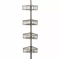 Zenna Home 4 Tier Stainless Steel Tension Pole Shower Caddy