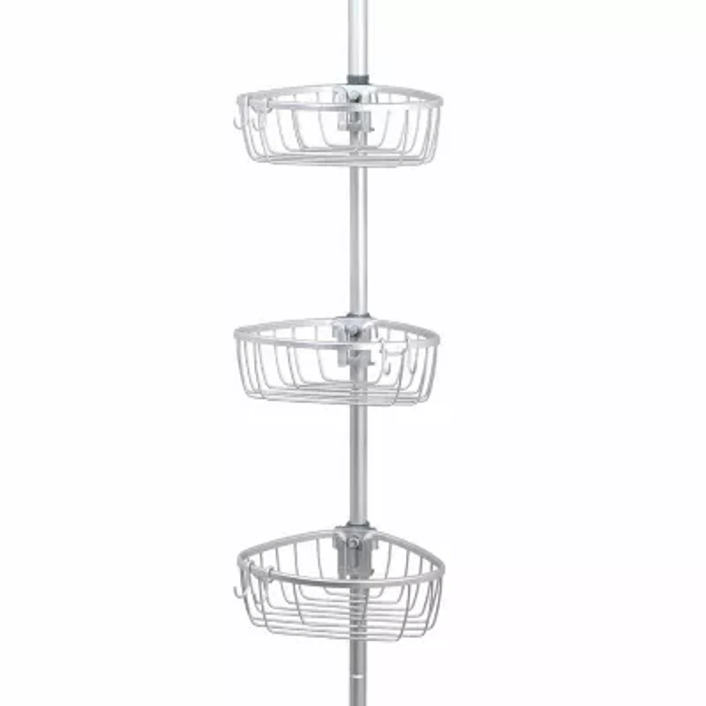 Zenna Home 3 Tier Aluminum Tension Pole Shower Caddy