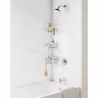 Zenna Home 3 Tier Aluminum Tension Pole Shower Caddy