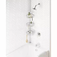 Zenna Home 3 Tier Aluminum Tension Pole Shower Caddy