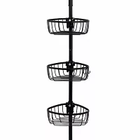 Zenna Home 3 Tier Aluminum Black Tension Pole Shower Caddy