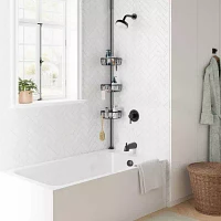 Zenna Home 3 Tier Aluminum Black Tension Pole Shower Caddy