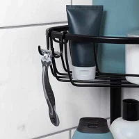 Zenna Home 3 Tier Aluminum Black Tension Pole Shower Caddy
