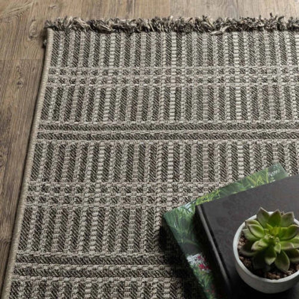 Covington Home Geneva Geometric Lines Indoor Outdoor Rectangular Area Rug