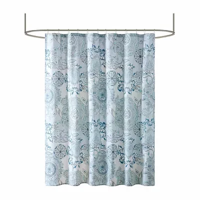 Madison Park  Loleta Cotton Printed Shower Curtain