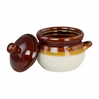 Elama Double Handle French Onion 4-pc. Stoneware Soup Bowl