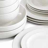 Elama Nikki Ribbed 18-pc. Porcelain Dinnerware Set