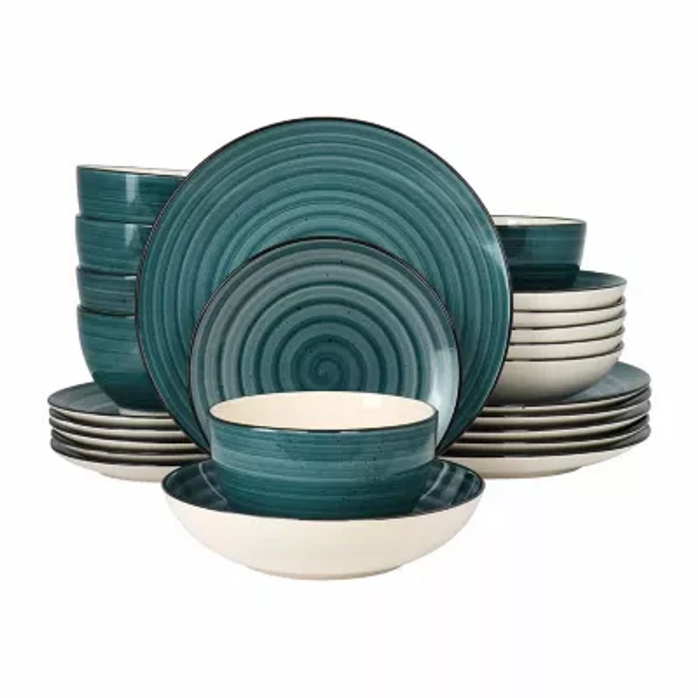 Elama Gia 24-pc. Stoneware Dinnerware Set