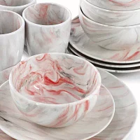 Elama Fine Marble 16-pc. Porcelain Dinnerware Set