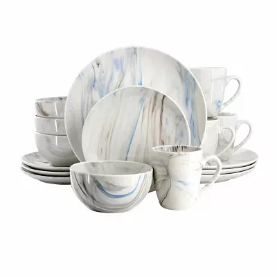 Elama Fine Marble 16-pc. Porcelain Dinnerware Set