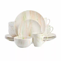 Elama Fine Marble 16-pc. Porcelain Dinnerware Set