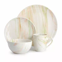 Elama Fine Marble 16-pc. Porcelain Dinnerware Set